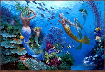 魚の水族館 Painting - 海の姉妹たち オーシャン
